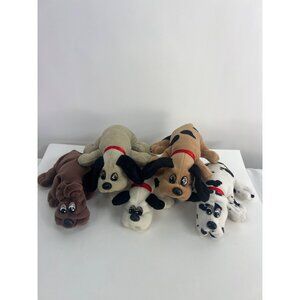 Vintage Tonka Pound Puppies Plush Dogs Set Of 5 1986 Assorted Colors & Patterns